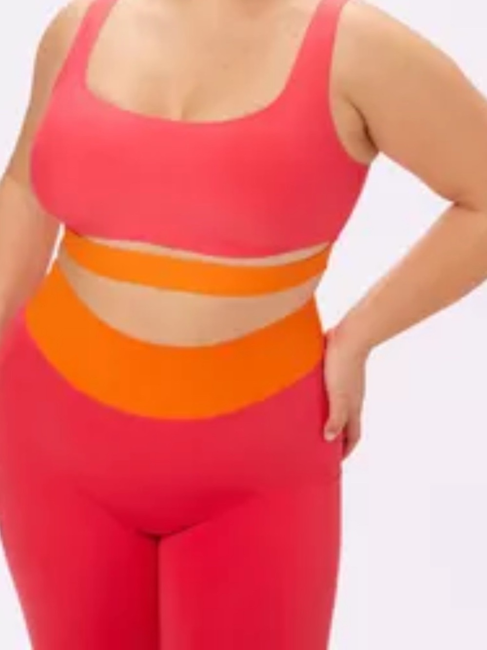 Parade Flex Cut Out Bra & flex leggings pink & orange
